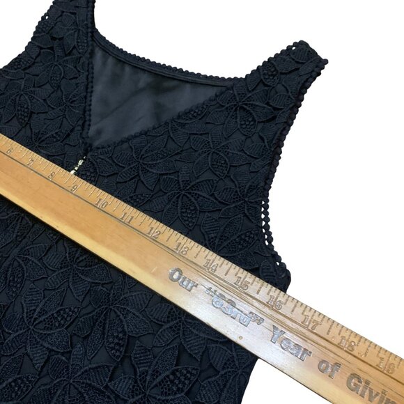 Kate Spade Black Sleeveless Crochet Midi Dress Lined Size 4 Witchygoth Fairygoth - Picture 4 of 11